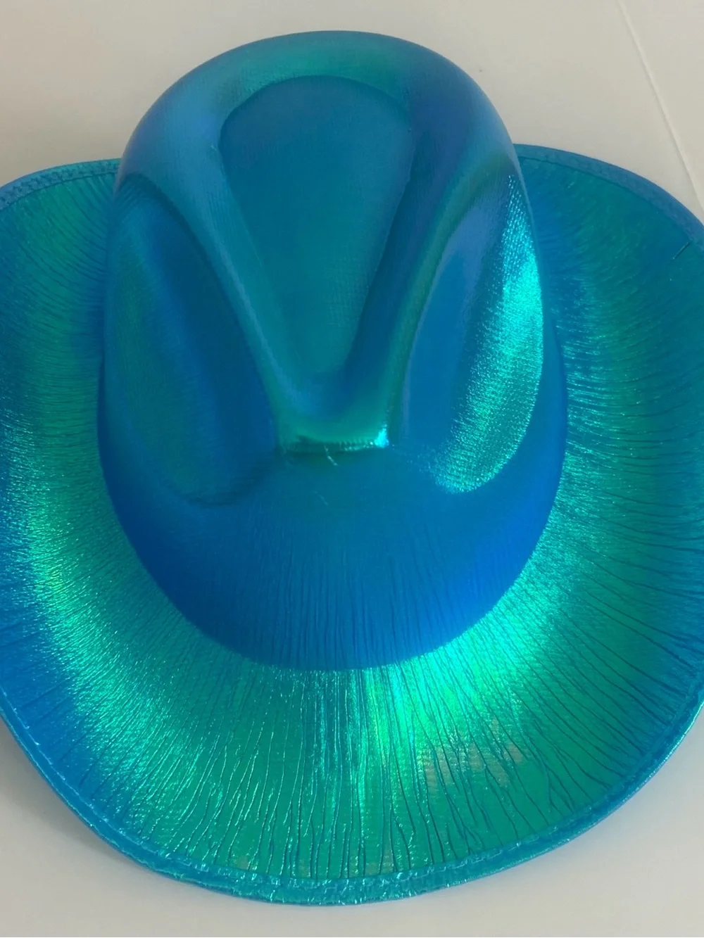 Iridescent Blue & white Cowboy Party Hats - Shimmery Celebration Headwear